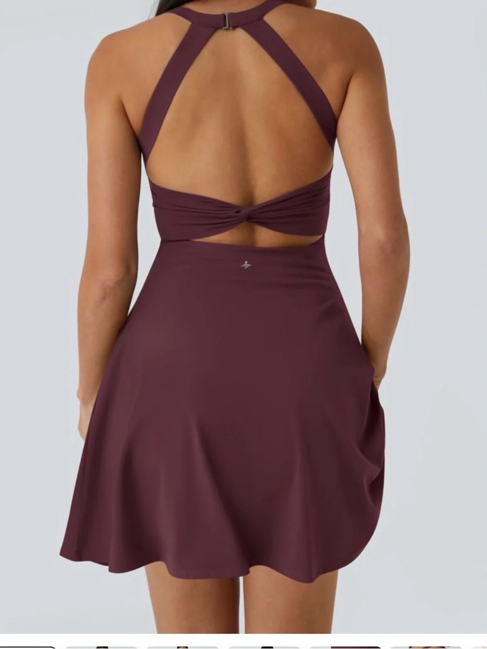 HalaraSoftlyZero Airy Backless Twist Flare Active Dress Longer Length Easy Peasy